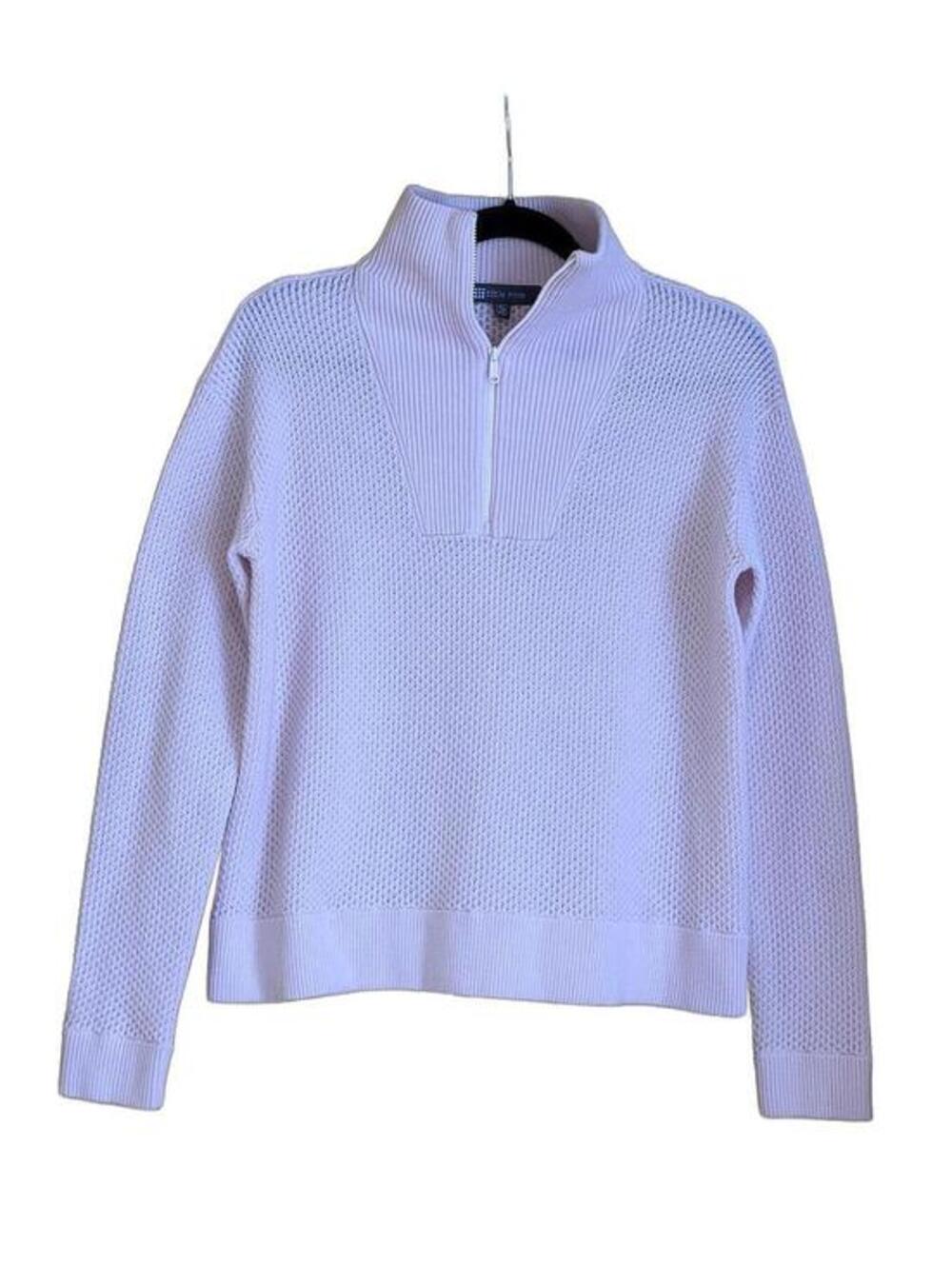 Title Nine Women's Light Pink Merino Wool Blend Half-Zip Sweater, Size Small - Picture 1 of 5